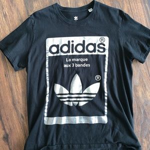 Black & metallic silver Adidas t-shirt